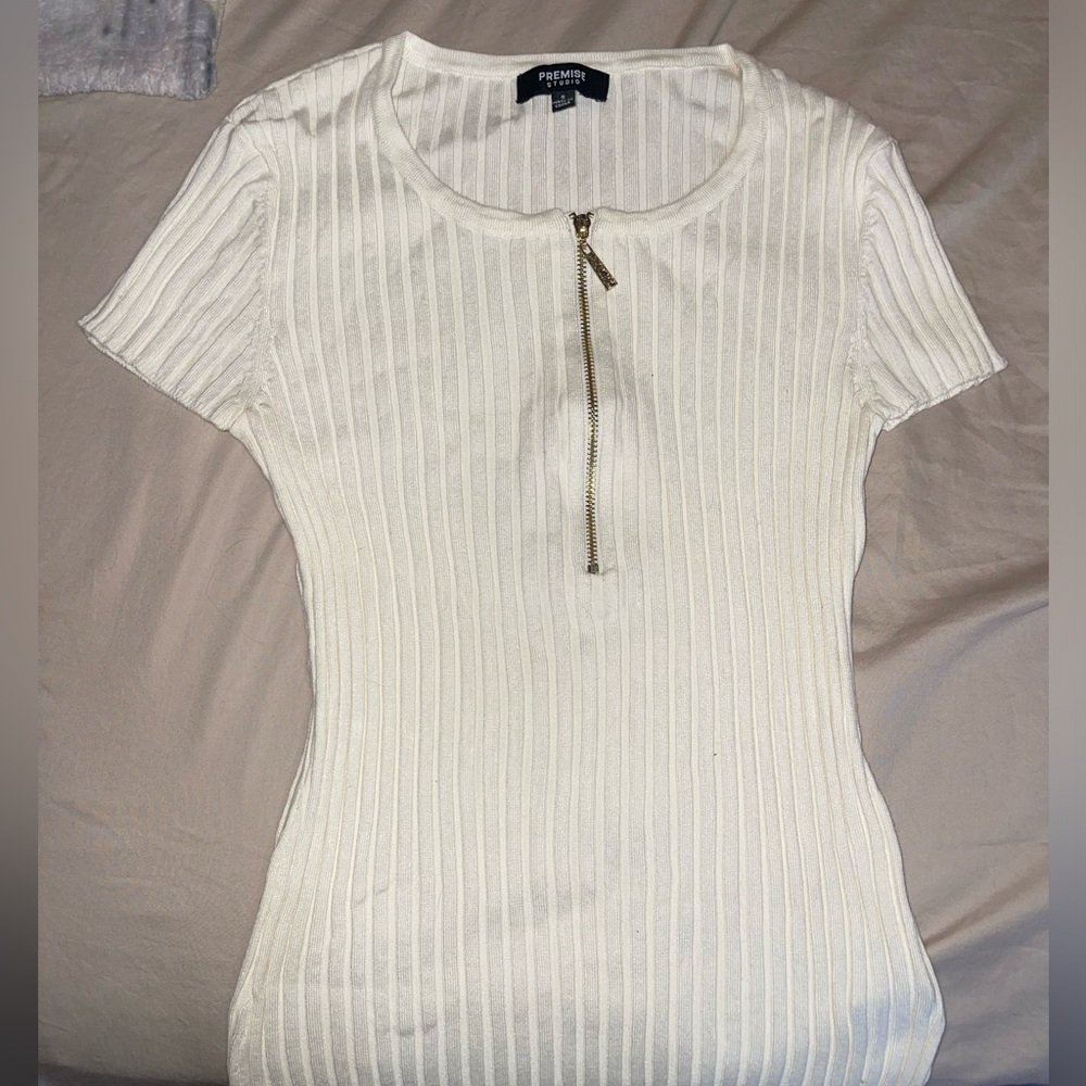 Ribbed fitted t shirt